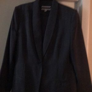 Blue pin-striped business pants suit